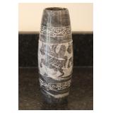 Greek Style Etched Marble Vase