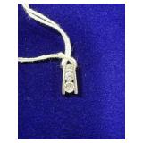 STERLING SILVER & CLEAR STONE PENDANT - 3