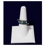 Navajo Turquoise Cabochon Stone Sterling Ring