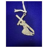 LARGE STERLING SILVER JESUS CARRYING THE CROSS