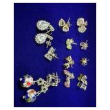 (11) PAIRS OF STERLING SILVER STUD EARRINGS &