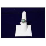 Turquoise Cabochon Navajo Sterling Floral Ring