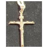 STERLING SILVER CRUCIFIX PENDANT W/ INRI PLAQUE