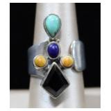 Artisan Crafted Sterling Silver Multi-Stone Ring