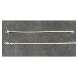 (2) STERLING SILVER TWISTED ROPE CHAIN BRACELETS
