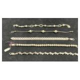 (5) STERLING SILVER BRACELETS - ASSORTED DESIGNS