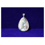 Sterling Silver Mother of Pearl Inlaid Pendant