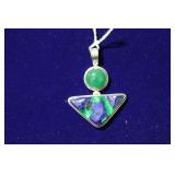 Australian Chrysoprase & Chrysocolla Pendant