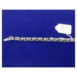 STERLING SILVER & ONYX BRACELET - MADE IN MEXICO -