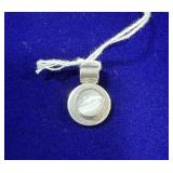 STERLING SILVER PENDANT W/ MOTHER-OF-PEARL STONE