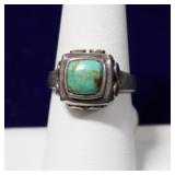 Navajo Turquoise Square Stone w/ Multi Stone Ring