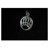 Sterling Silver Bear Claw Cut Out Charm