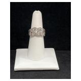 STERLING SILVER & CUBIC ZIRCONIA LOVE KNOT RING -