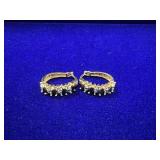 PAIR OF GOLD PLATED STERLING SILVER HOOP EARRINGS