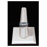 5 Square CZ Stone Sterling Silver Ring