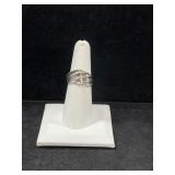 STERLING SILVER RIBBED RING - 5.4GR - SIZE 6-3/4
