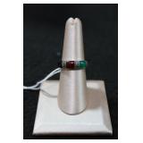 Multi-gemstone Thailand Sterling Silver Ring