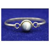 Sterling Silver Pearl Like Stone Bracelet