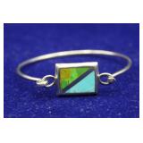 Navajo Inlaid Sterling Silver Bracelet
