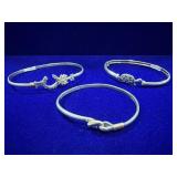 (3) STERLING SILVER BENGAL BRACELETS - ASSORTED -
