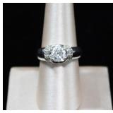 Bezel Style Setting CZ Engagement Ring