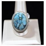 Natural Turquoise Sterling Silver Statement Ring