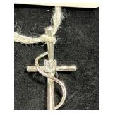 STERLING SILVER CROSS PENDANT CUBIC ZIRCONIA