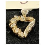 GOLD OVER STERLING SILVER OPEN-HEART PENDANT W/