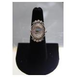 Native American Sterling Silver Abalone Shell Ring
