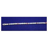 Sterling Multi- Gem Stone Scroll Tennis Bracelet
