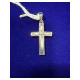 STERLING SILVER CROSS PENDANT W/ MOTHER-OF-PEARL