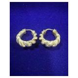 PAIR OF STERLING SILVER CHUNKY CROISSANT-STYLE