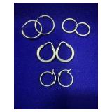 (4) PAIRS OF SMALL STERLING SILVER THIN HOOP