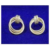 PAIR OF VINTAGE STERLING SILVER MAZE DESIGN