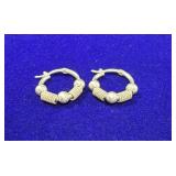 PAIR OF STERLING SILVER BALI HOOP EARRINGS - MADE
