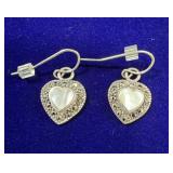 PAIR OF STERLING SILVER DROP EARRINGS W/