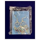 PAIR OF STERLING SILVER DANGLE EARRINGS W/