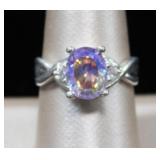 Mystic Topaz Sterling Silver Twisted Band Ring