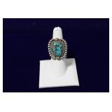 Trad. Navajo Sterling Turquoise Cobochon Ring