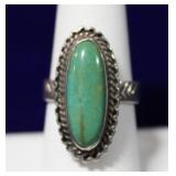 Bell Trading Post Polished Turquoise Silver Ring