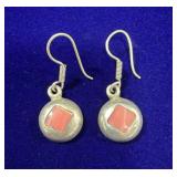 PAIR OF STERLING SILVER DANGLE EARRINGS W/ SMALL