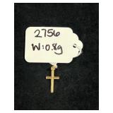 SMALL 14K GOLD CROSS PENDANT/CHARM - WEIGHS