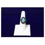 Navajo Braided Sterling Silver Turquoise Ring