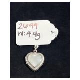 STERLING SILVER HEART LOCKET PENDANT W/