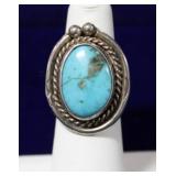 Traditional Navajo Turquoise Sterling Silver Ring