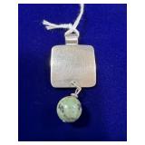 HANDCRAFTED SQUARE STERLING SILVER PENDANT W/