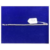 STERLING SILVER BEAD BRACELET - 6.5" - 7.5GR