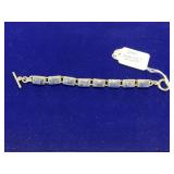 STERLING SILVER & SODALITE BRACELET - 6.5" -
