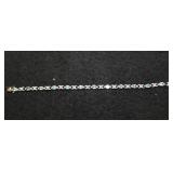 Aquamarine & CZ XO Tennis Bracelet