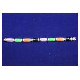 Multi-Gem Stone Sterling Silver Bracelet